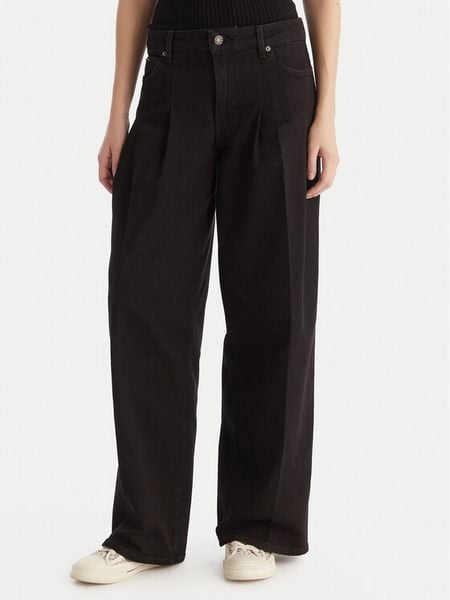 Guess Jeans Jeansy W5BA2U D0141 Czarny Wide Leg. Czarne jeansy Guess Jeans, z aplikacjami, z bawełny. Za 439,99 zł.