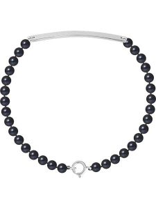 Pearline Bransoletka "Love Gourmette" z perłami w kolorze tahiti rozmiar: onesize. Niebieskie bransoletki Pearline, z perłą, srebrne. Za 239,99 zł.