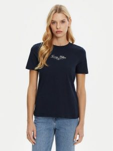 Tommy Hilfiger T-Shirt WW0WW45428 Granatowy Regular Fit. Niebieskie t-shirty TOMMY HILFIGER, xxl, bez wzorów, z bawełny, bez kołnierzyka, bez ramiączek. Za 119,99 zł.
