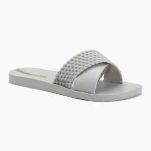 Klapki damskie Ipanema Street II. Szare klapki Ipanema, bez wzorów, z materiału, bez obcasa. Za 73,99 zł.