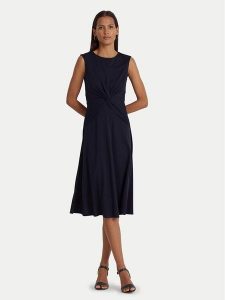 LAUREN RALPH LAUREN Sukienka codzienna 250872090004 Granatowy Regular Fit. Niebieskie sukienki Lauren Ralph Lauren, na co dzień, bez wzorów, z syntetyku, bez kołnierzyka, bez ramiączek, proste. Za 519,99 zł.