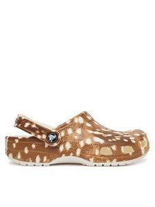 Crocs Klapki Classic Pop Animal Clogs 214153 Brązowy. Brązowe klapki Crocs, bez wzorów, z tworzywa sztucznego, bez obcasa. Za 259,99 zł.