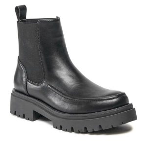 Sztyblety Jenny Fairy. Czarne botki Jenny Fairy, bez wzorów, bez obcasa, na płaskiej podeszwie, bez zapięcia. Za 135,99 zł.