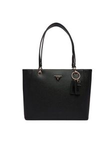Guess Torebka Noelle II HWZG96 72250 Czarny. Czarne shopper bag Guess, z aplikacjami, ze skóry, bez dodatków. Za 679,99 zł.