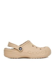 Crocs Klapki C-BAYA LINED CLOG 205969-2ZM Beżowy. Brązowe klapki Crocs, bez wzorów, z tworzywa sztucznego, bez obcasa. Za 169,99 zł.