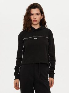 Fila Bluza Laagna FAW0907 Czarny Regular Fit. Czarne bluzy Fila, s, bez wzorów, z bawełny, bez kaptura. Za 189,99 zł.