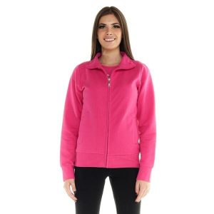 Damska bluza Leone Basic z zamkiem błyskawicznym na całej długości. Czerwone bluzy LEONE 1947 APPAREL, l, bez wzorów, z tkaniny, bez kaptura. W wyprzedaży za 167,70 zł.