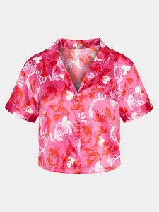 Hunkemöller Koszulka piżamowa Peppers 205076 Różowy Relaxed Fit. Czerwone koszule nocne Hunkemöller, bez wzorów, z syntetyku, bez ramiączek. Za 69,99 zł.