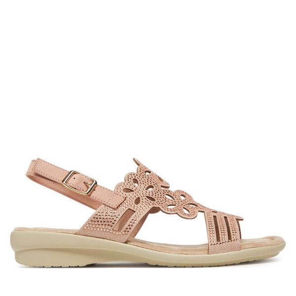 Sandały Clara Barson. Czerwone sandały Clara Barson, bez wzorów, bez obcasa, na płaskiej podeszwie, bez zapięcia. Za 99,99 zł.