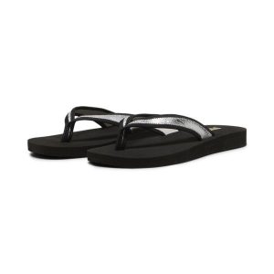 Damskie klapki Sandy Flip PUMA Black Silver Metallic. Czarne klapki Puma, bez wzorów, bez obcasa. Za 290,00 zł.
