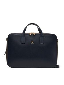 Tommy Hilfiger Torba na laptopa Th Icon Laptop Bag AW0AW18004 Granatowy. Niebieskie torebki klasyczne TOMMY HILFIGER, bez wzorów, ze skóry, bez dodatków. Za 639,99 zł.