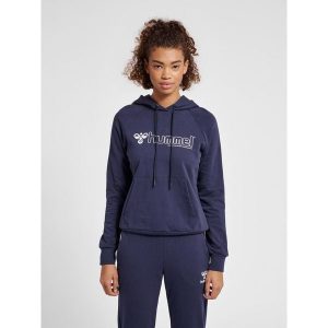 Damska bluza z kapturem Hummel Noni 2.0. Niebieskie bluzy Hummel, s, bez wzorów, z bawełny, z kapturem. Za 200,50 zł.