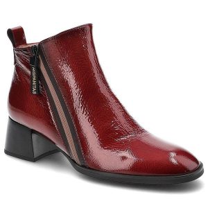 Czerwone Botki Hispanitas Eleganckie Skórzane Buty Na Obcasie. Czerwone botki Hispanitas, bez wzorów, ze skóry, bez obcasa, na obcasie, bez zapięcia. Za 579,00 zł.