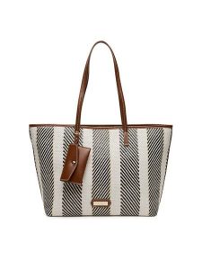Nine West Torebka Lilla3 Beżowy. Brązowe shopper bag Nine West, bez wzorów, z materiału, bez dodatków. Za 219,99 zł.