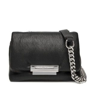Torebka Armani Exchange. Czarne torebki wieczorowe Armani Exchange, bez wzorów, bez dodatków. Za 619,99 zł.