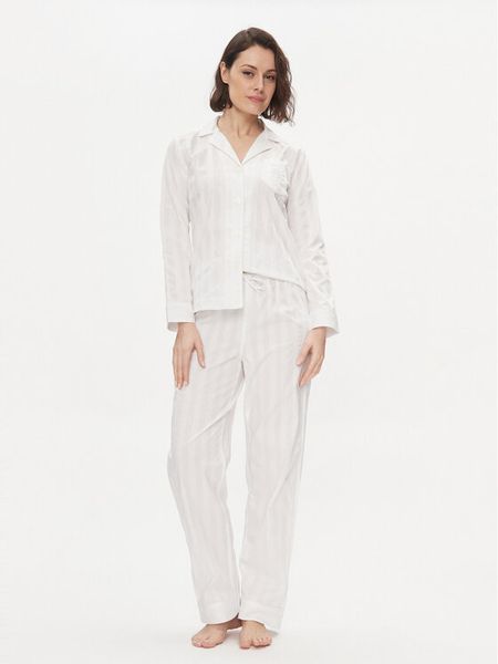Lauren Ralph Lauren Piżama ILN92305 Biały Regular Fit. Białe piżamy Lauren Ralph Lauren, bez wzorów, z bawełny, bez ramiączek. Za 339,99 zł.