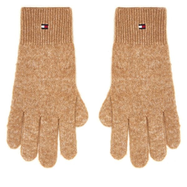 Rękawiczki Damskie Tommy Hilfiger. Brązowe rękawiczki TOMMY HILFIGER, bez wzorów, z dzianiny. Za 119,99 zł.