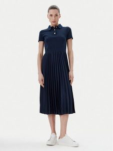 Tommy Hilfiger Sukienka codzienna WW0WW44448 Granatowy Regular Fit. Niebieskie kombinezony TOMMY HILFIGER, na co dzień, l, bez wzorów, z bawełny, bez kołnierzyka, bez ramiączek, proste. Za 449,99 zł.