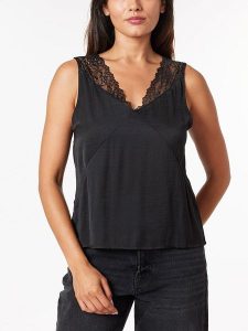 Scotch & Soda Bluzka w kolorze czarnym rozmiar: M. Czarne bluzki Scotch & Soda, m, bez wzorów, z koronki, bez kołnierzyka, bez ramiączek. Za 96,60 zł.