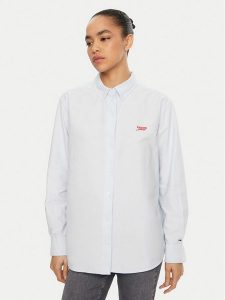 Tommy Jeans Koszula DW0DW19358 Błękitny Relaxed Fit. Niebieskie koszule Tommy Jeans, l, bez wzorów, z bawełny, bez kołnierzyka, bez ramiączek. Za 249,99 zł.