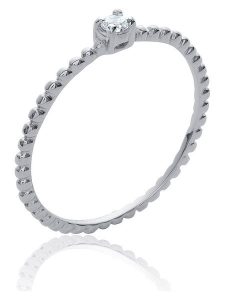 L'atelier précieux Srebrny pierścionek z cyrkonią rozmiar: 48. Szare pierścionki l'Atelier precieux, z cyrkonią, srebrne. Za 78,99 zł.