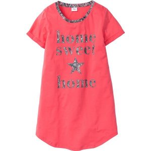 Koszula nocna bonprix jasnoróżowo-szary z nadrukiem. Koszule nocne marki bonprix. Za 19,99 zł.