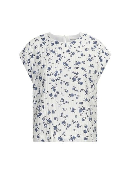 MOSS COPENHAGEN Koszulka "Falisha" w kolorze granatowo-kremowym rozmiar: XL. Brązowe bluzki Moss Copenhagen, s, bez wzorów, z wiskozy, klasyczne, bez kołnierzyka, bez ramiączek. Za 145,26 zł.