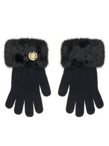Guess Rękawiczki Damskie AW5410 POL02 Czarny. Czarne rękawiczki Guess, z aplikacjami, z dzianiny. Za 239,99 zł.