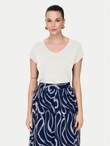 ONLY T-Shirt Rilla 15315776 Biały Regular Fit. Białe t-shirty ONLY, l, bez wzorów, z wiskozy, bez kołnierzyka, bez ramiączek. Za 69,99 zł.