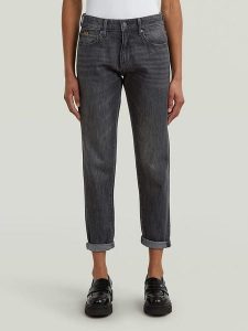 G-Star Dżinsy - Boyfriend fit - w kolorze antracytowym rozmiar: W30/L34. Czarne jeansy G-Star, z aplikacjami, ze skóry. Za 360,17 zł.