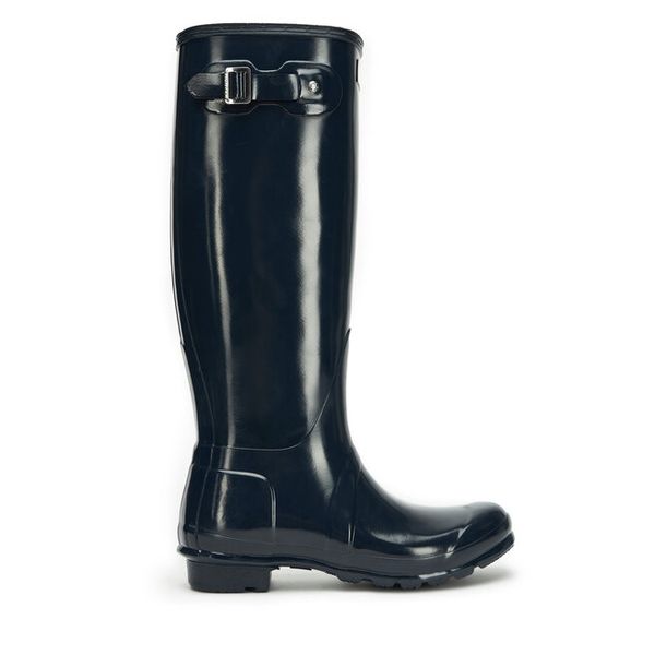 Kalosze Hunter. Niebieskie kalosze Hunter, bez wzorów. Za 429,99 zł.