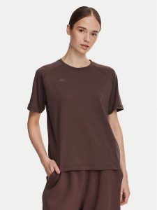 Kappa T-Shirt 34258QW Brązowy Regular Fit. Brązowe t-shirty Kappa, l, bez wzorów, z bawełny, bez kołnierzyka, bez ramiączek. Za 79,99 zł.
