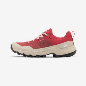 Buty turystyczne damskie MH500 Light. Czerwone buty trekkingowe QUECHUA, z kauczuku, bez zapięcia. W wyprzedaży za 219,99 zł.