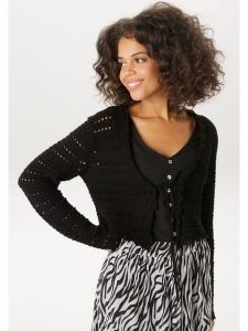 Aniston Kardigan w kolorze czarnym rozmiar: 46. Czarne kardigany Aniston, z bawełny. Za 104,99 zł.