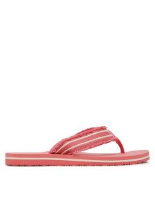 Tommy Hilfiger Japonki TH Webbing Beach Sandal FW0FW08739 Koralowy. Pomarańczowe klapki TOMMY HILFIGER, bez wzorów, z materiału, bez obcasa. Za 129,99 zł.