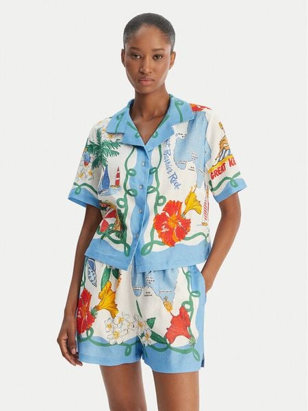 Seafolly Koszula Viva Vacation 55668-TO Błękitny Regular Fit. Niebieskie koszule Seafolly, s, bez wzorów, z wiskozy, bez kołnierzyka, bez ramiączek. Za 359,99 zł.