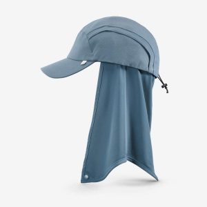 Czapka z daszkiem Forlcaz MT900 V2. Niebieskie czapki FORCLAZ, bez wzorów, z materiału, sportowe. Za 59,99 zł.