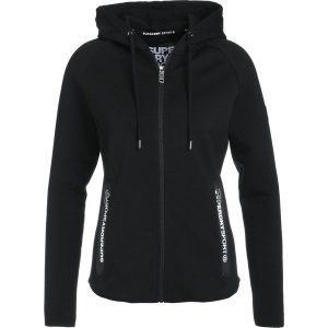 Superdry SPORT GYM TECH LUXE ZIPHOOD Bluza rozpinana black. Bluzy marki Superdry. W wyprzedaży za 341,10 zł.