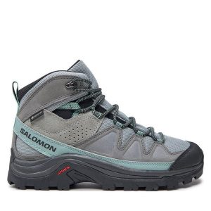 Trekkingi Salomon. Szare buty sportowe Salomon, bez wzorów, z gore-texu, bez zapięcia, trekkingowe, gore-tex. Za 499,99 zł.