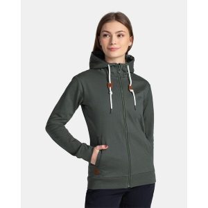 Damska bawełniana bluza Kilpi BERY-W. Zielone bluzy Kilpi, l, bez wzorów, z bawełny, bez kaptura. Za 174,18 zł.