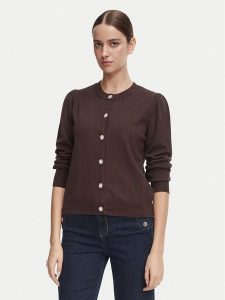 Morgan Kardigan 262-MKNOT Brązowy ciemny Regular Fit. Brązowe kardigany Morgan, z syntetyku. Za 239,99 zł.