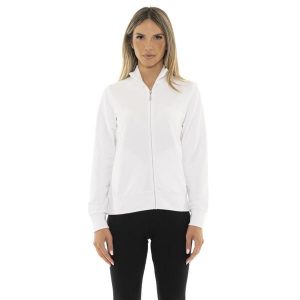 Bluza z bawełna z zamek błyskawiczny na co dzień. Białe bluzy LEONE 1947 APPAREL, bez wzorów, z bawełny, bez kaptura. W wyprzedaży za 136,83 zł.