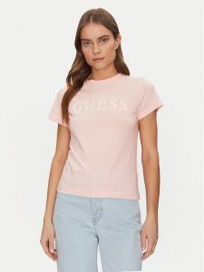 Guess T-Shirt V5GI15 J1314 Różowy Shirt Fit. Czerwone t-shirty Guess, xs, z aplikacjami, z bawełny, bez kołnierzyka, bez ramiączek. Za 79,99 zł.