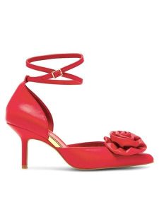 Eva Minge Szpilki ROSE-V1520-15 Czerwony. Czerwone szpilki Eva Minge, bez wzorów, ze skóry, bez obcasa. Za 339,99 zł.