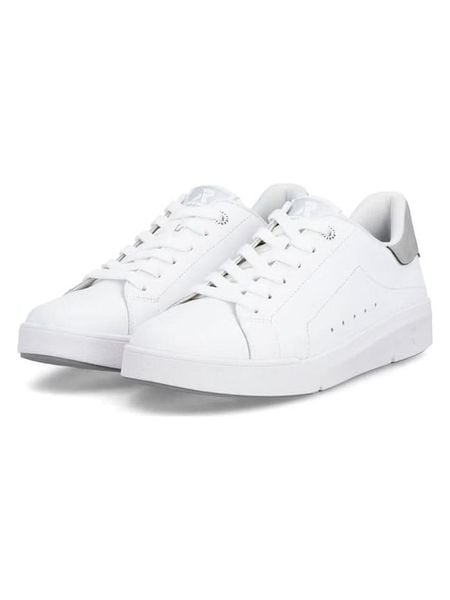 Rieker Skórzane sneakersy w kolorze białym rozmiar: 39. Białe trampki Rieker, bez wzorów, bez zapięcia. Za 227,85 zł.