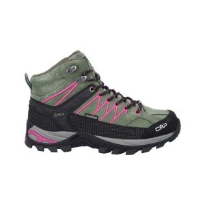 Buty turystyczne damskie CMP Rigel Mid WP. Czarne buty trekkingowe CMP, bez zapięcia. W wyprzedaży za 399,99 zł.