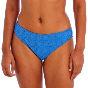 Figi do kostiumów kąpielowych dla kobiet Freya Nomad Nights. Niebieskie figi FREYA ACTIVE, bez wzorów. Za 152,50 zł.