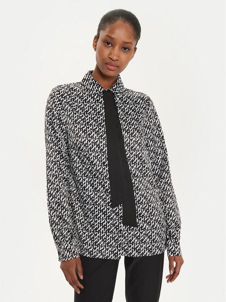 Fracomina Koszula FR24WT6014W470K1 Czarny Regular Fit. Czarne koszule Fracomina, xs, bez wzorów, z syntetyku, bez kołnierzyka, bez ramiączek. Za 199,99 zł.