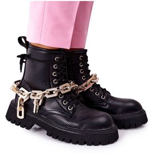 Wysokie Stylowe Botki Czarne Grail. Czarne botki bez wzorów, ze skóry ekologicznej, bez obcasa, bez zapięcia. Za 262,40 zł.