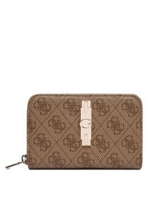 Guess Portfel Yvonne Logo Slg SWSG23 78140 Beżowy ciemny. Brązowe portfele Guess, z aplikacjami, ze skóry. Za 264,99 zł.